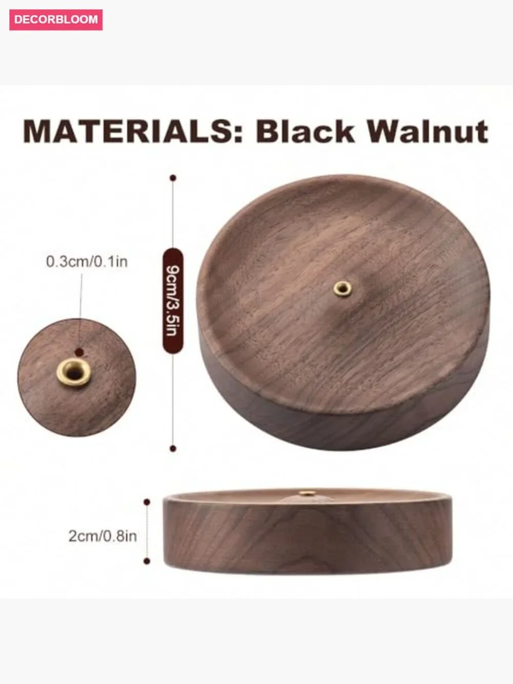 Handcrafted Wood Incense Holder for Sticks - Natural Aroma Diffuser Tray